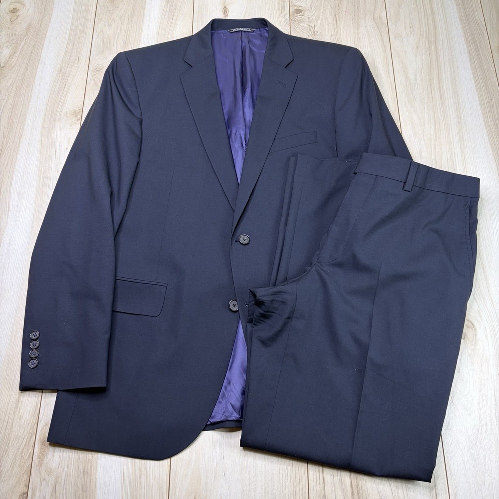 Jack Victor Exclusive Collection Navy 365 Super 120s Stretch Suit Mens 41R 35x31